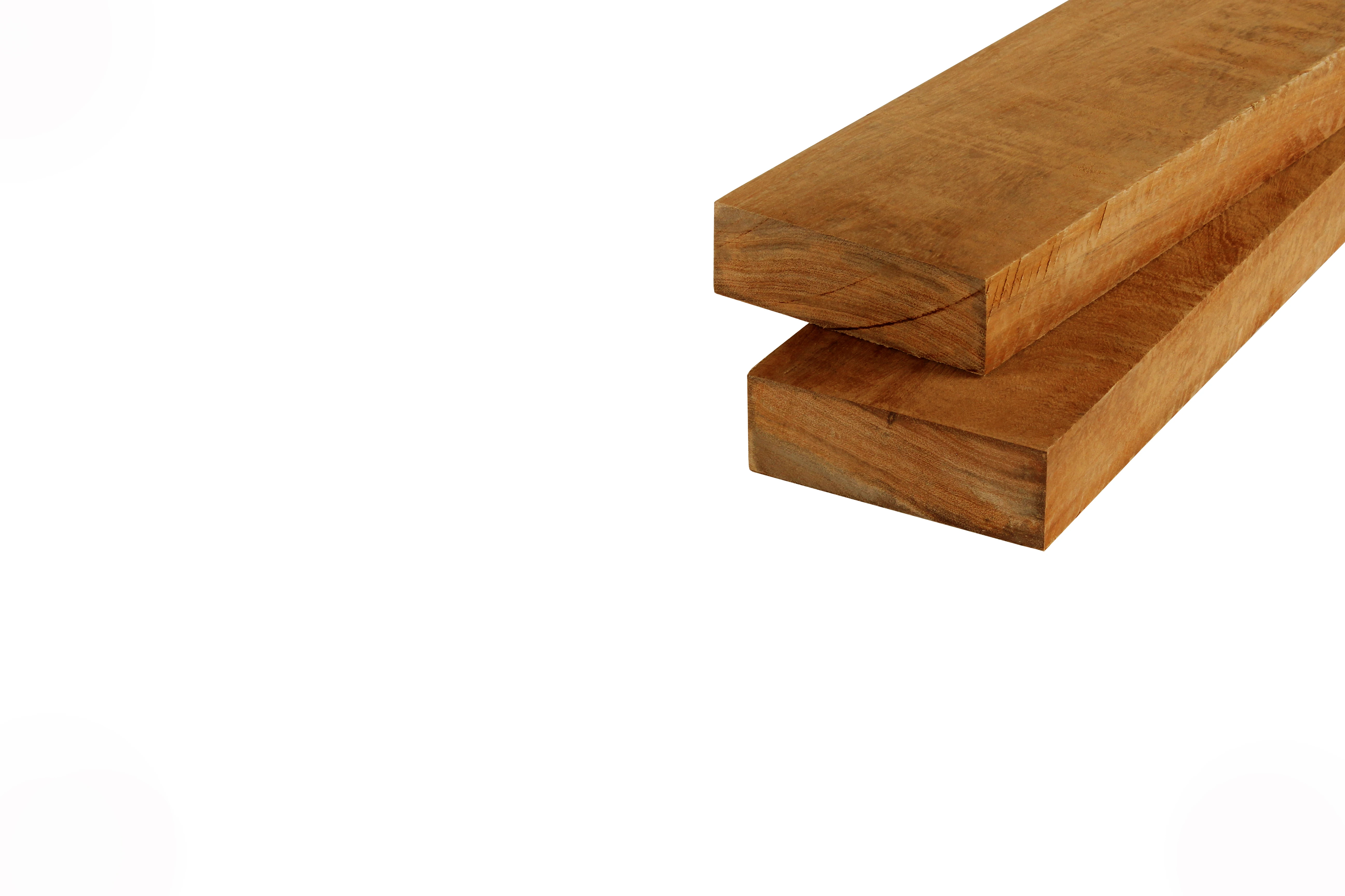 Hardhout Azobe Balk 5 x 15 cm (50 x 150 mm) Fijnbezaagd - Lengte 500 cm - Afbeelding 1